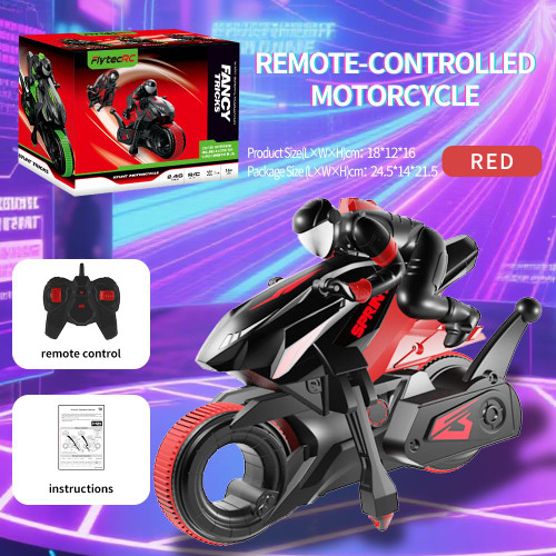 Zingbotem RC Stunt Motorcycle with 360° Rotation, High-Speed Drift Remote Control Bike, 2.4GHz Control, All-Terrain Racing Vehicle with LED Lights