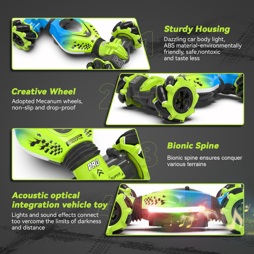 Dysaim Gesture RC Car Hand Controlled Stunt Car for 6-12 yr Boys Girls, 2.4GHz Remote Control Gesture Sensor Toy Drift Twist with Light Music for Kids Birthday Xmas Gift