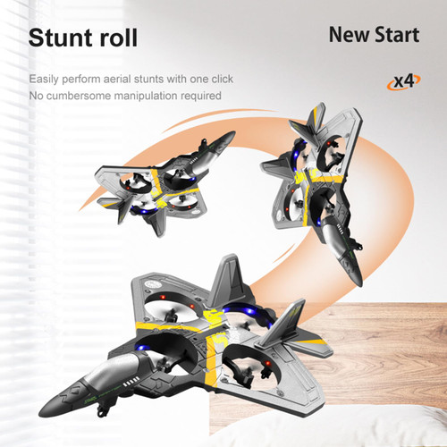 V17 Remote Control Airplane Foam RC Planes for Kids Adults 8-16, RC Fighter Jet Airplane with Light, 2 Batteries, 360° Flip Fighter Jet Toy, Stunt Roll, Gifts for Adult Boys (Blue with 2Batteries)