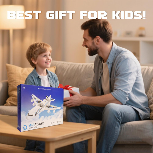 LEFEI Rc Drone Remote Control Airplane -2.4GHz Foam V17 Jet Fighter Stunt,360° Drop-Resistant Stunt Spin Remote & Light RC Airplane with 2 Batteries for Kids Boys Girls (White)