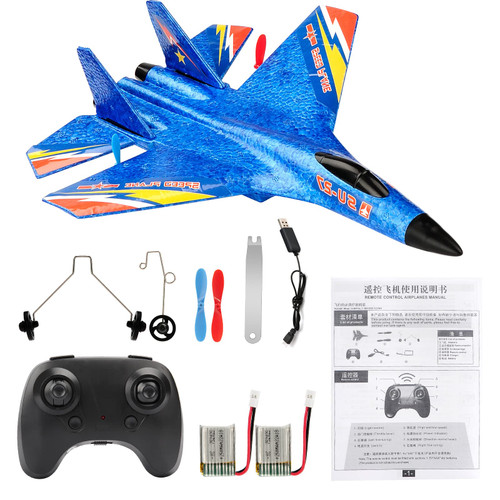 RoofWorld Gravity Gliders SU27 RC Airplane Remote Control Airplane 2.4GHZ RC Plane 6-axis Gyro Stabilizer RTF RC Glider for Beginner LED Lights for Night Flying