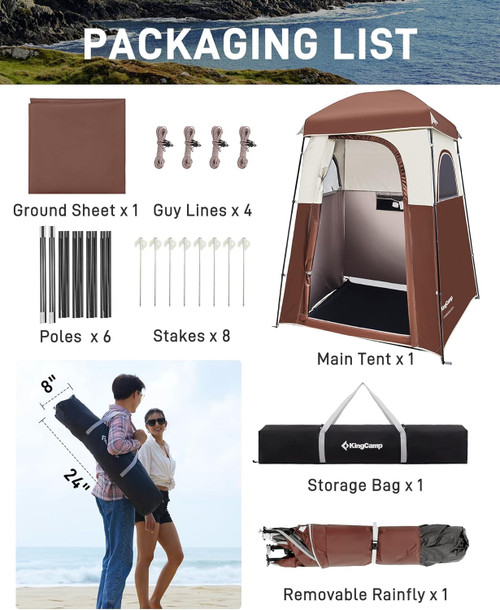 KingCamp Shower Tent, Portable Privacy Tent Outdoor Camping 1/2 Room Toilet Tents