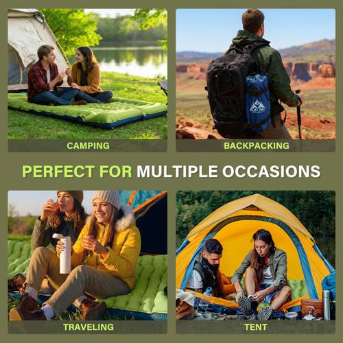 Camping Sleeping Pad, Ultralight Camping Mat with Pillow, Built-in Foot Pump