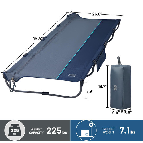 Camping Cot, Lightweight Aluminum Folding Cot with Zipper Closure, Portable