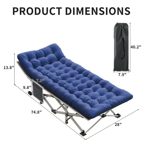 Camping Cot, Camping Cot for Adults, Heavy Duty Folding Bed with Mattress，Portable Cot Bed