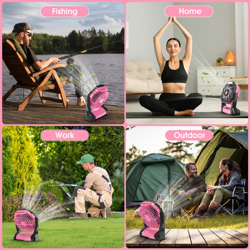 Peouix Portable Rechargeable Fan, 20000mAh Cordless Battery Powered