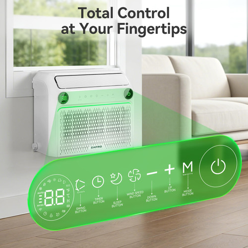 Window AC Unit and Heat Combo, 12000BTU ASHRAE (8100 BTU DOE) Smart Air Conditioner Window Unit, App/Voice/Remote Control