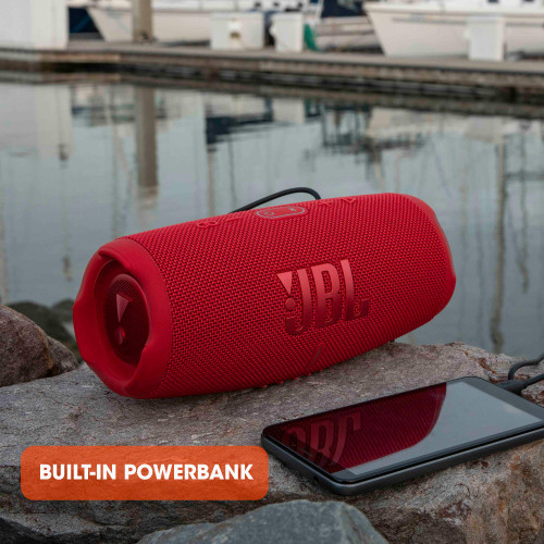 Portable Waterproof (IP67) Bluetooth Speaker with Powerbank USB Charge out, 20 hours playtime, JBL Partyboost (Black)