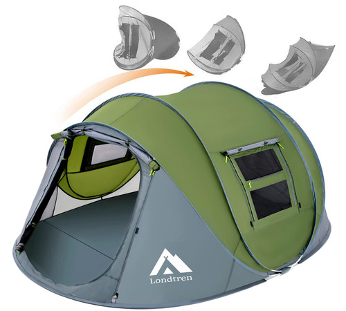 4 Person Easy Pop Up Tent Waterproof Automatic Setup 2 Doors-Instant