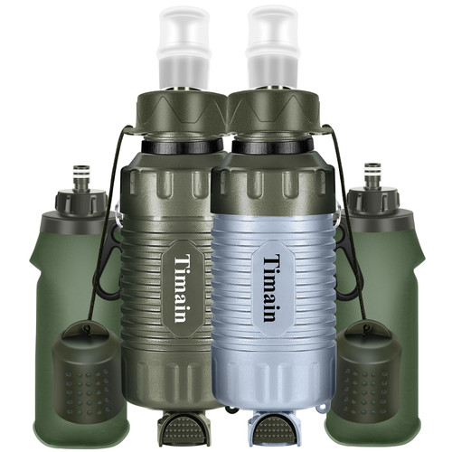2 Pack Timain Portable Personal Water Filter Straw,Water Purifier Survival