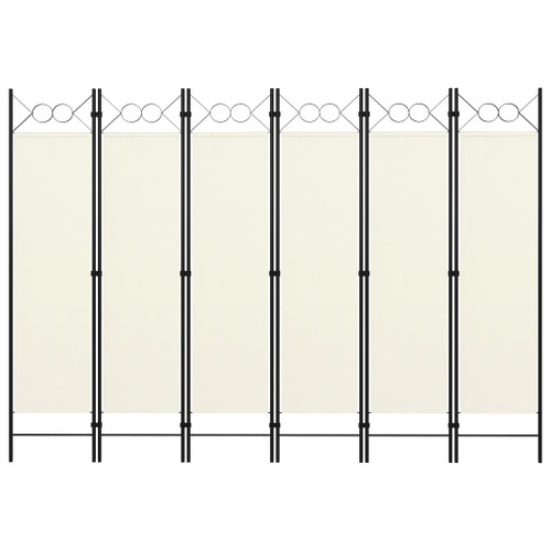 6-Panel Room Divider Cream White 94.5"x70.9" Room Trellis Divider and Folding Privacy Screens Home Decorate