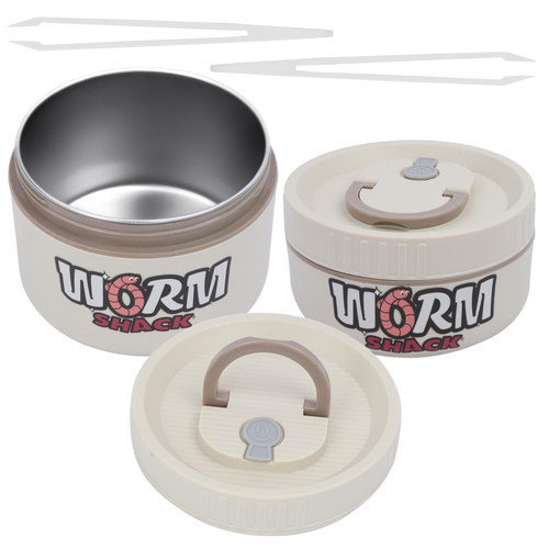 2Pcs Live Bait Storage,Fishing Bait Container, Stainless Steel Worm Storage