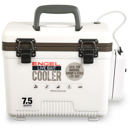 Engel Live Bait Cooler Box with 2nd Gen 2-Speed Aerator Pump