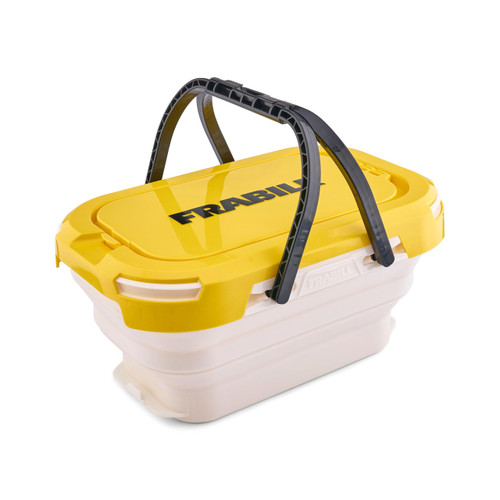 Frabill Collapsible Live Bait Bucket, 6 qt Capacity, Collapses to Same Size as Plano 3700 Stowaway, Comfortable Handles