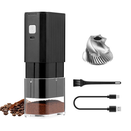 Portable Electric Coffee Grinder,Adjustable Stainless Steel Burr Coffee Bean Mill,One-Button Grinder
