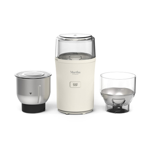 Martha Stewart Electric Coffee & Spice Grinder, Dual 2.5oz Removable Bowls, Storage Lids