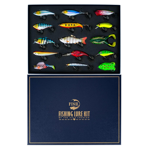 Fishing Lures Kit for Men, 15PCS Bass Fishing Lures Gift Set with Premium Gift