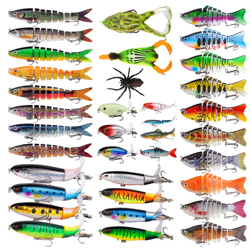 TSKS Fishing Artificial Lures Kit Mixed Including Front Diving Fin Minnow Surface