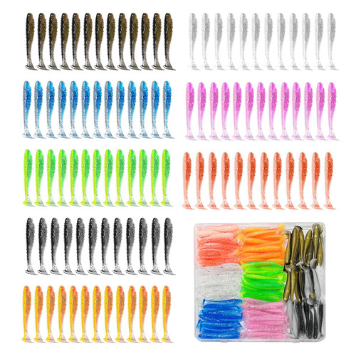 Soft Fishing Lures(96 Pcs), 2.7" Paddle Tail Swimbaits Soft Plastic Lures, Unique
