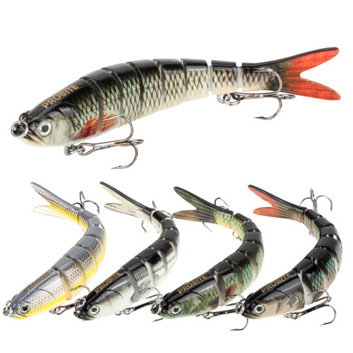 5PCS Lifelike Fishing Lures – Multi-Jointed Swimbait for Bass, Trout, Crappie, Walleye