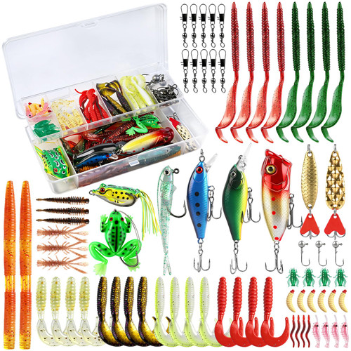 71Pcs Fishing Lures Kit, Fishing Tackle Box Fishing Baits Including Crankbaits for Bass