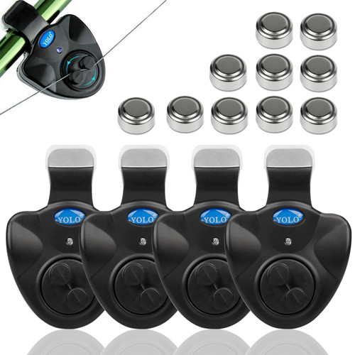 Fishing Bite Alarm with 10 Bonus Batteries – LED & Sound Alert,