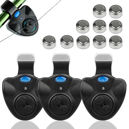 Fishing Bite Alarm with 10 Bonus Batteries – LED & Sound Alert