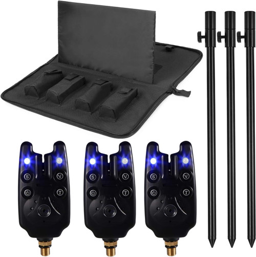 Fishing Bite Alarm Indicator Set LSOSVSEU's 3 LED Fishing Alarms 3
