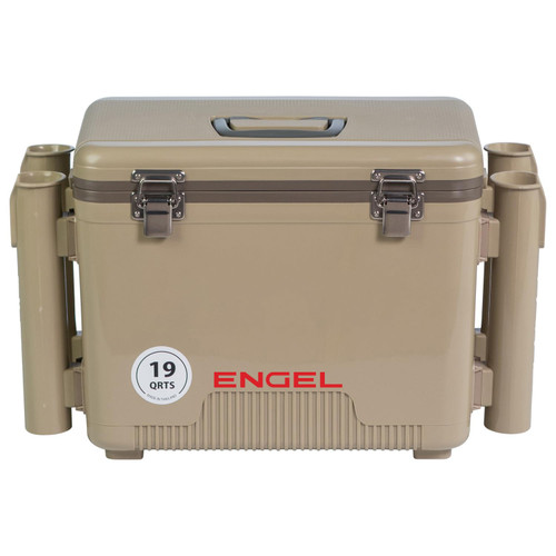 Leak-Proof, Air Tight, Fishing Drybox Cooler with Built-in Fishing Rod