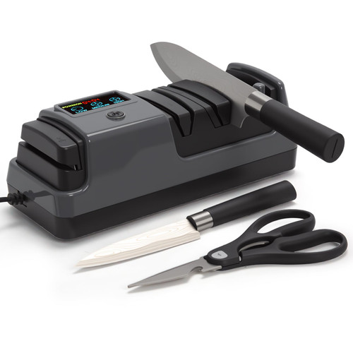 Professional 3-Stage Electric Knife Sharpener for Kitchen Knives, LCD Screen