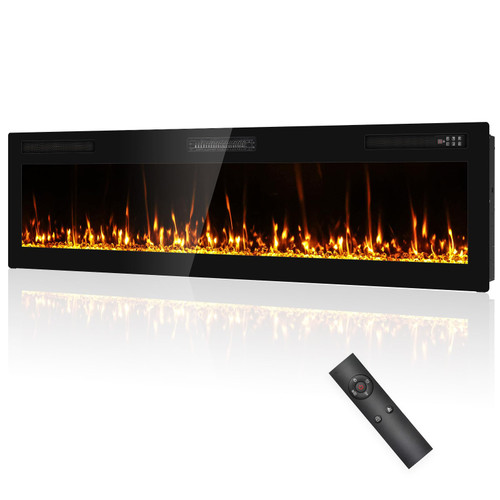 2025Newly Upgraged 72 inch Ultra Thin Electric Fireplace Inserts and Wall Mounted with Remote Contro