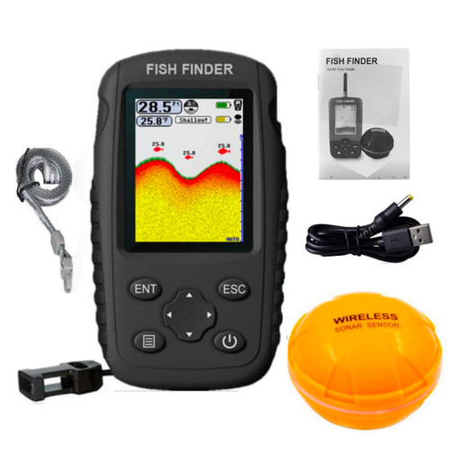 Portable Fish Finder, Handheld Wireless Sonar Transducer Fish
