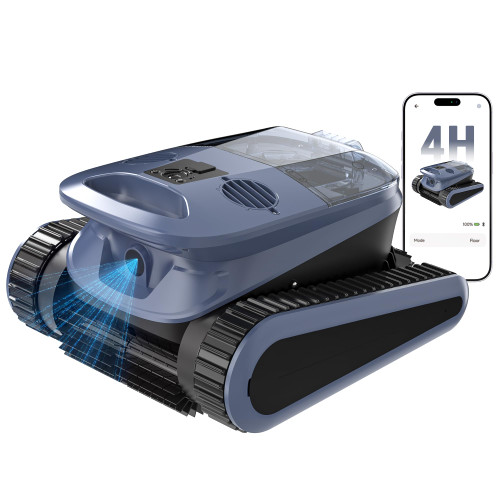 (2026 New) 240-Min Cordless Robotic Pool Cleaner, Wall-Climbing, 2 Brushes&Motors, Enhanced Waterline Care