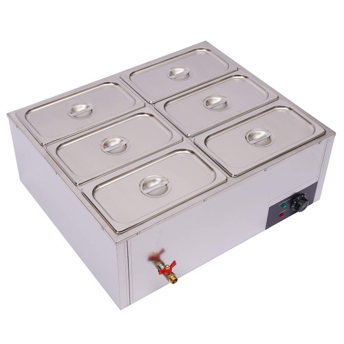 6 Pan Commercial Food Warmer Electric Food Steamer