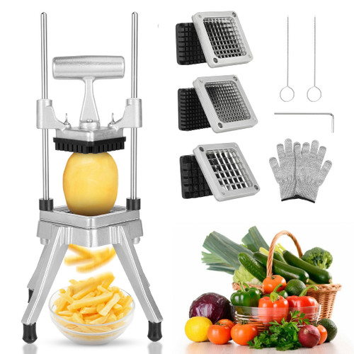 WICHEMI Commercial Chopper Vegetable Cutter Fruit Dicer w/3 Blades Commercial Onion Chopper Dicer
