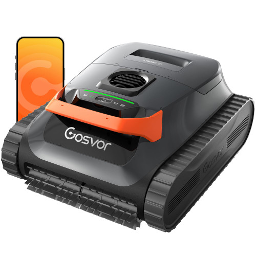 Gosvor LiteVac G1 Pool Vacuum, Wall & Waterline Cleaning, Double Filtration, 150-Min Battery Life for Smart Mode