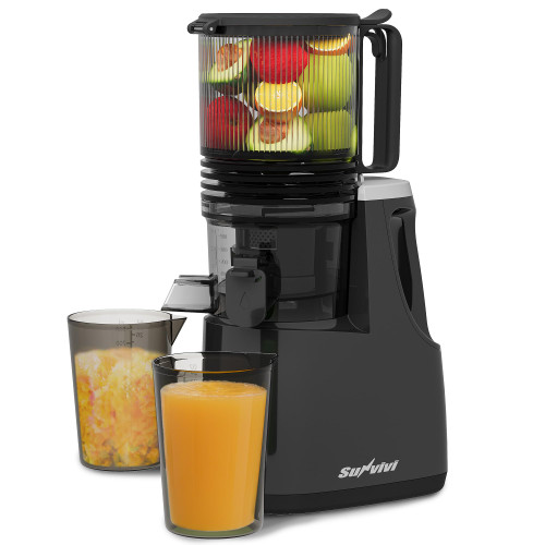 Sunvivi Cold Press Juicer with 5.9" Wide Feed Chute, 250W Slow Masticating Juicer Machines Fit Whole Vegetables & Fruits