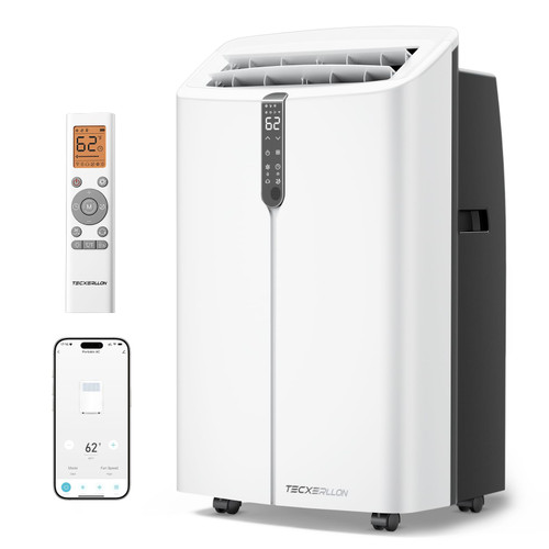 TECXERLLON 16000 BTU Portable Air Conditioners with App Control, Cools Up to 850 Sq.Ft, 4-in-1 Smart Portable AC Unit with Cooling, Dehumidifier, Fan & Sleep Mode, Self-Evaporating for Home & Office