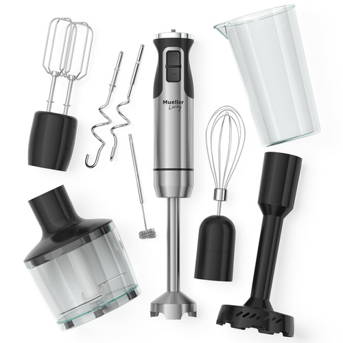MuellerLiving Immersion Hand Blender Full Set - 8 Speed Immersion Blender