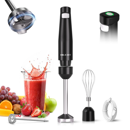 Cordless Hand Blender, 12V Rechargeable Immersion Blender with Brushless Motor