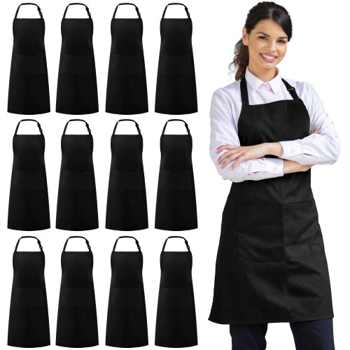 Syntus 12 Pack Bib Apron, Unisex Aprons