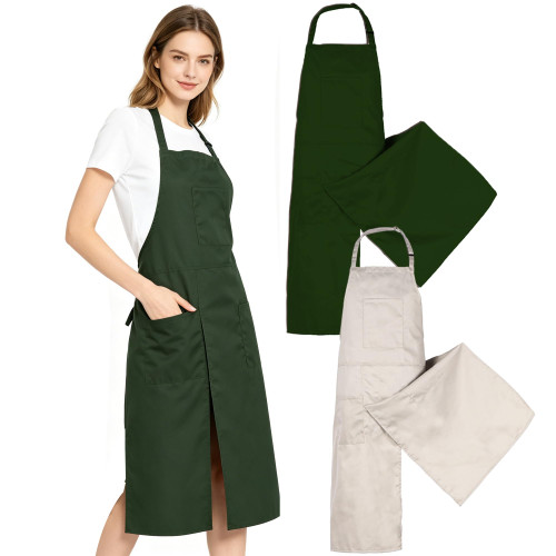 2 Piece Pottery Apron Long Split Leg Ceramic Apron for Women Men