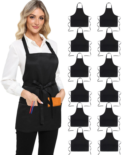 Argstar Unisex Adjustable Three Pocket Apron-Chef Kitchen Cooking，Restaurant Server