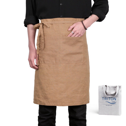 Pure Linen Bistro Half Apron