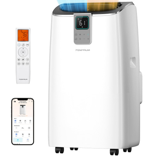 16,000 BTU Dual Hose Portable AC Unit with Drainage-free Cooling, Ultral Quiet Air Conditioner for Bedroom with 40dB, APP/Voice Control/