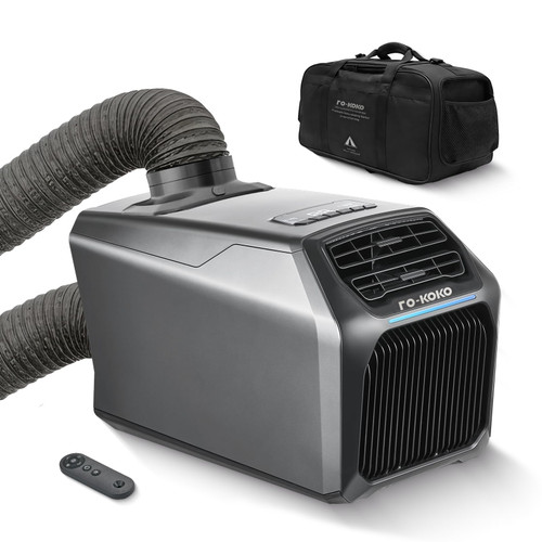 Dual Hose 6800 BTU Portable Camping Air Conditioner & Heating, 5-in-1 Quiet Small AC Unit with 550W, Windowless AC for Tent