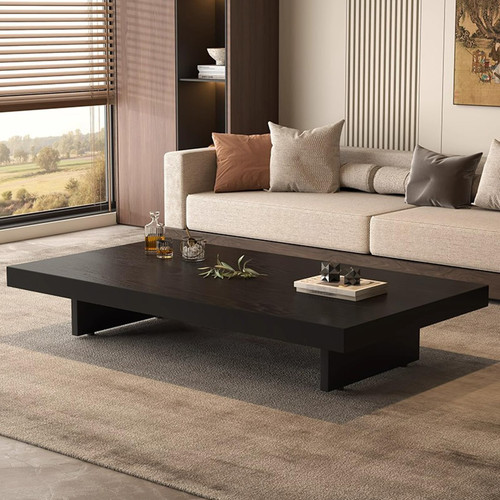 Coffee Tables with Adjustable Foot Pads, Modern Large Square Center Tables for Living Room Black 31.5"x19.7"x 17.7"