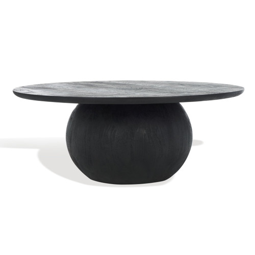 SAFAVIEH Couture Collection Gabribella Black Solid Wood Round Coffee Table