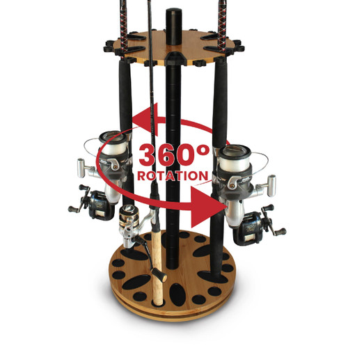 Creek Creations Fishing Rod Holder - 360 Spinning Rack for Garage