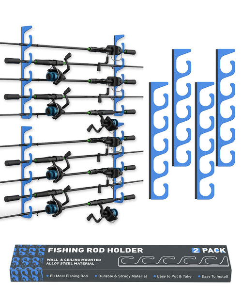 Pole Holders - 10 Rod Holder Storage for Wall
